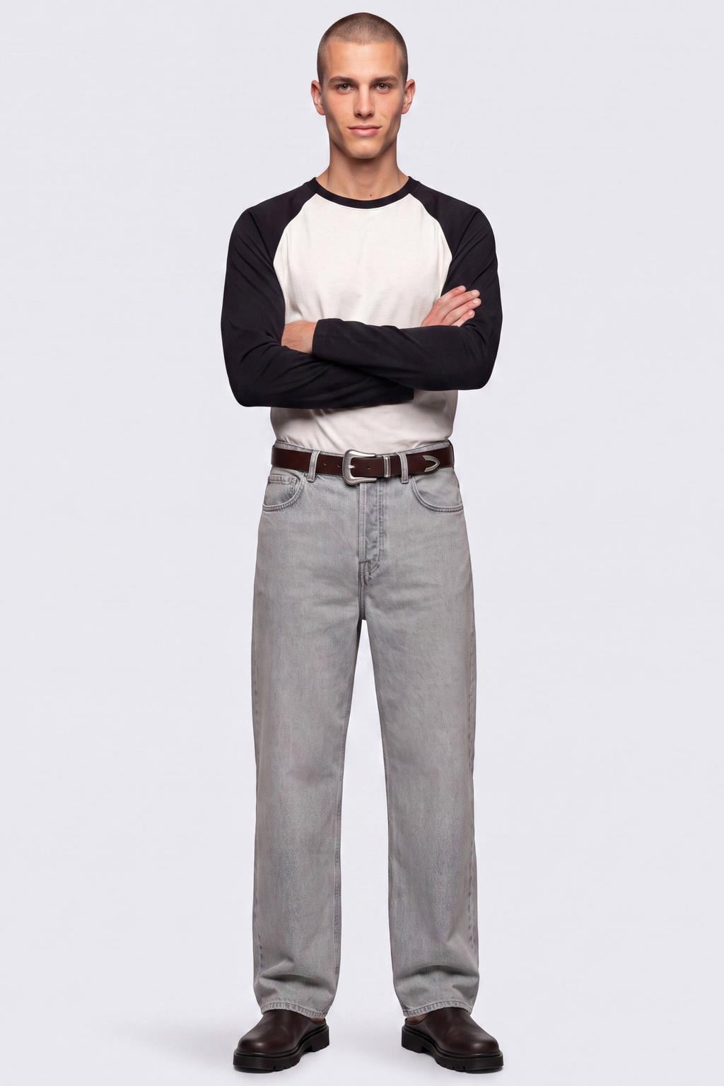ONLY & SONS relaxed fit longsleeve - cloud dancer/black