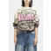 Deus Ex Machina T-shirt met backprint - ecru/roze/groen