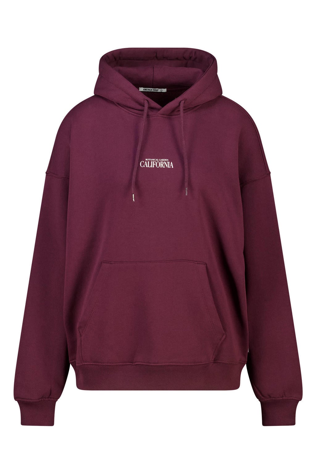 America Today gebloemde hoodie met backprint - donkerrood