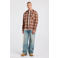 America Today regular fit geruit casual overhemd - bruin/oranje