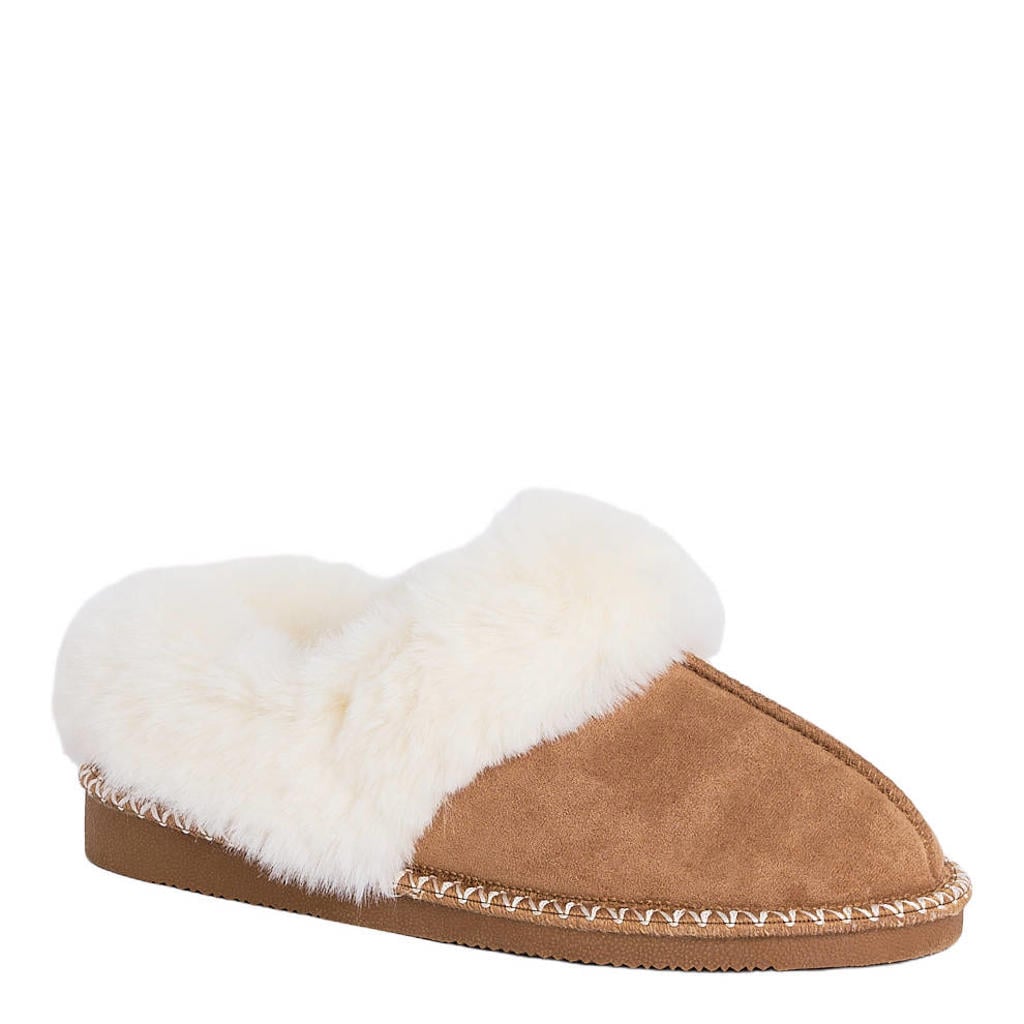 Camelkleurige meisjes America Today Violet Jr pantoffels -