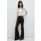 Mango imitatieleren flared broek - bruin