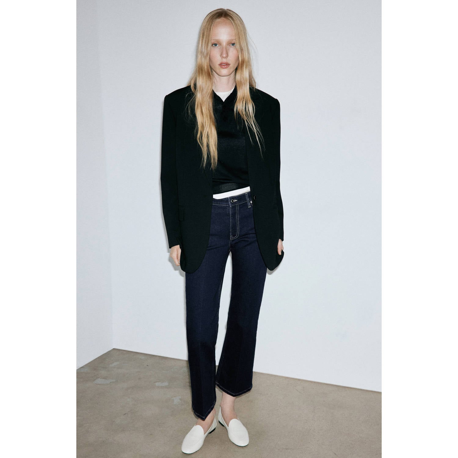 Mango flared jeans donkerblauw