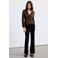 Mango blousetop met stippen - bruin/ecru