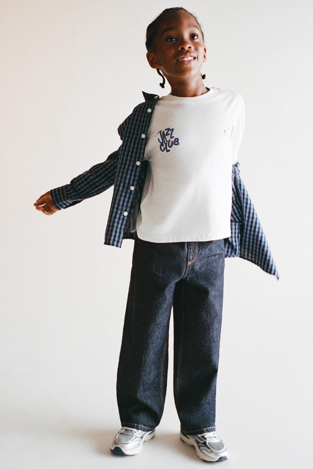 Dark blue denim jongens Mango Kids straight leg jeans van denim met effen
