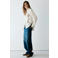 Mango blouse met krijtstreep en borduursels - bruin