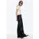 Mango imitatieleren wide leg broek - zwart