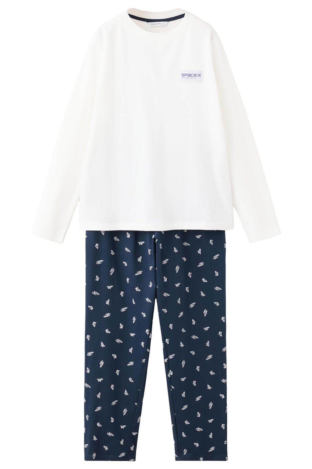 Mango Kids pyjama met backprint - donkerblauw/wit