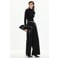 Mango wide leg broek met ceintuur - zwart