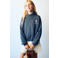 Mango Kids hoodie met borduursels en backprint - blauw