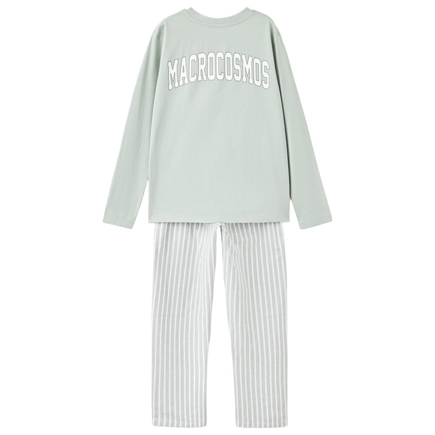 Mango Kids gestreepte pyjama groen
