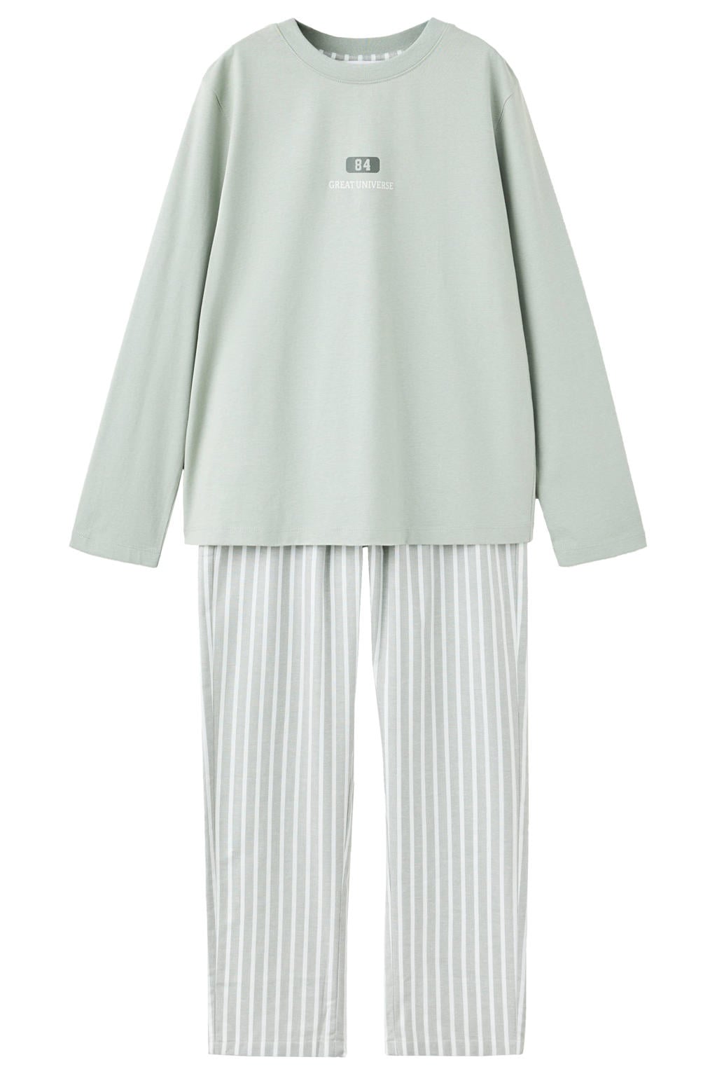 Mango Kids gestreepte pyjama - groen
