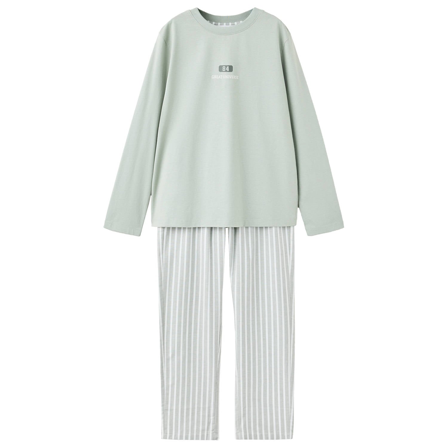 Mango Kids gestreepte pyjama groen