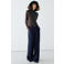 Mango wide leg jeans - donkerblauw denim