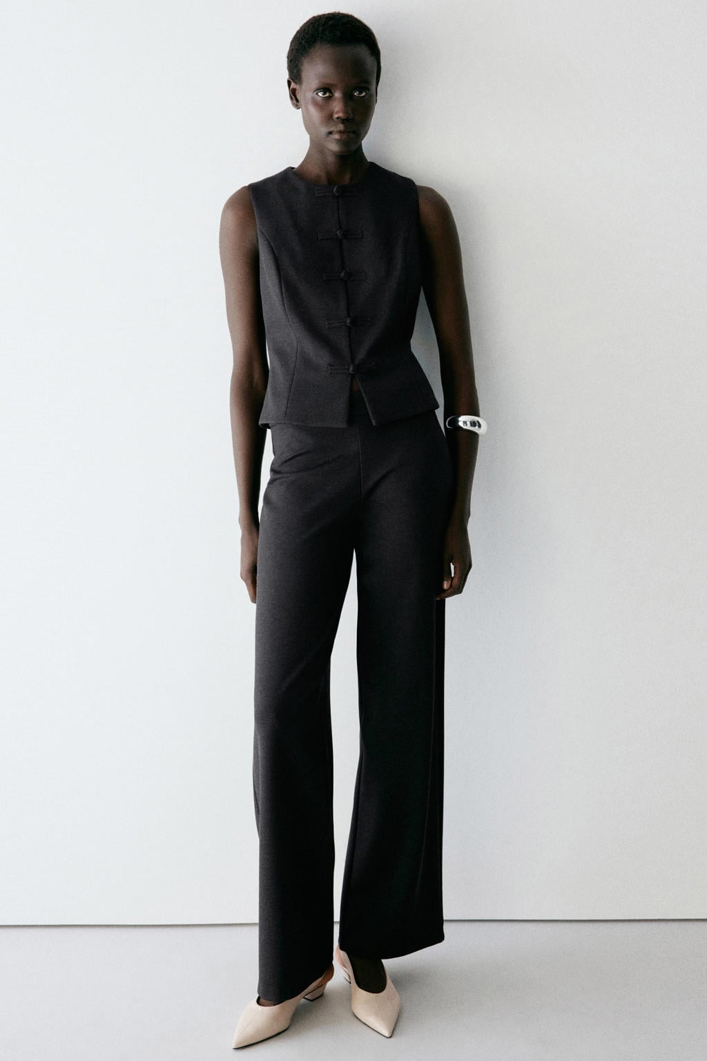 Mango top - antraciet