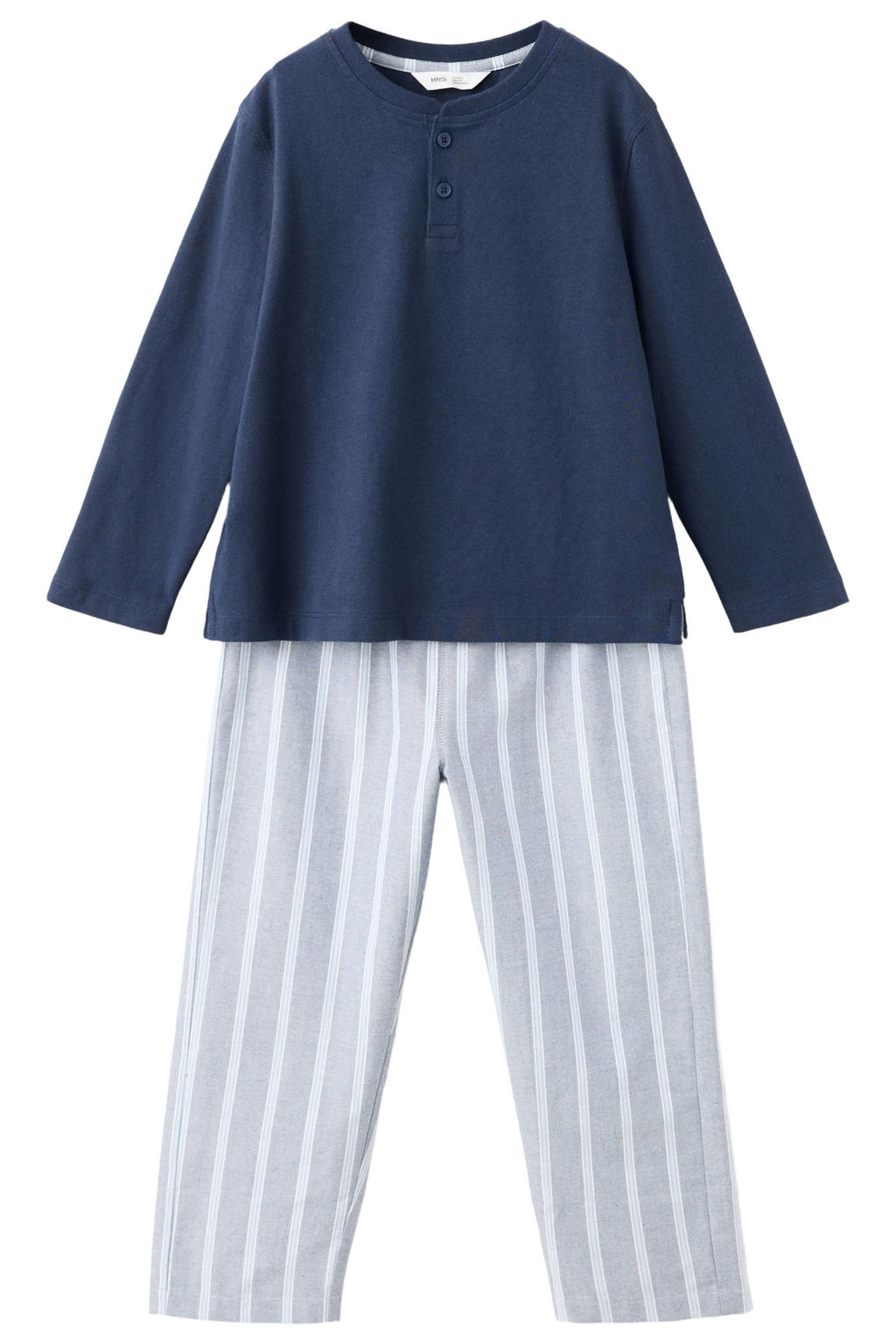 Mango Kids gestreepte pyjama - marineblauw/lichtblauw/wit