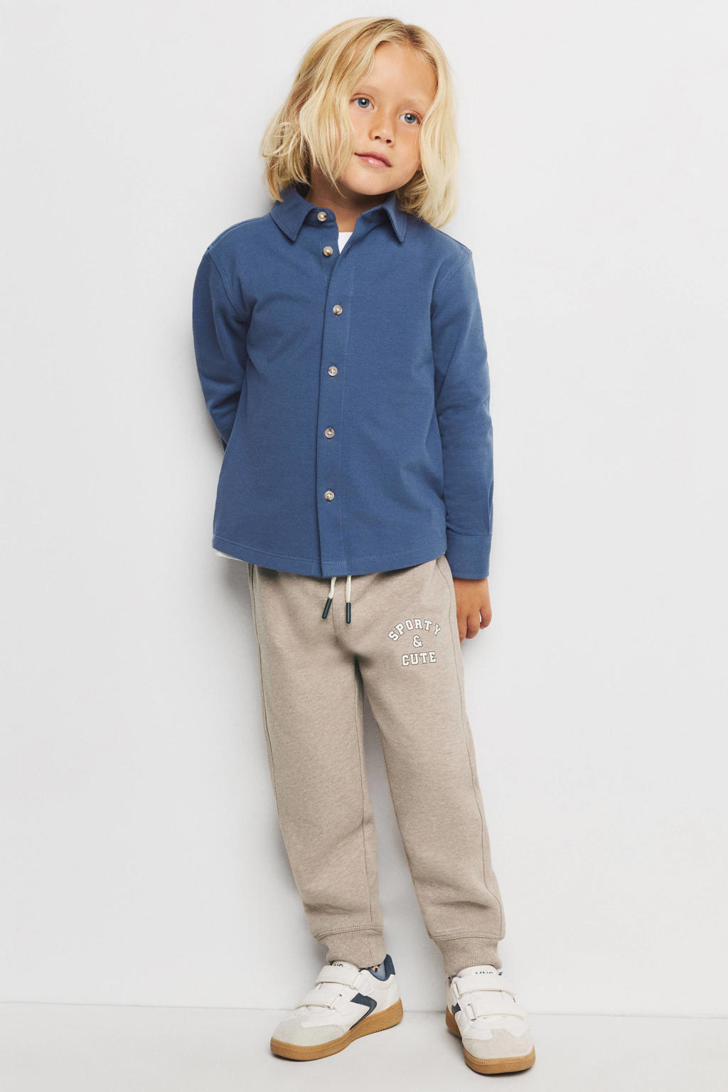 Blauwe jongens Mango Kids overhemd van katoen met effen, lange mouwen, klassieke kraag en knoopsluiting
