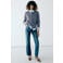 Mango gebreid gestreept vest - blauw/bruin