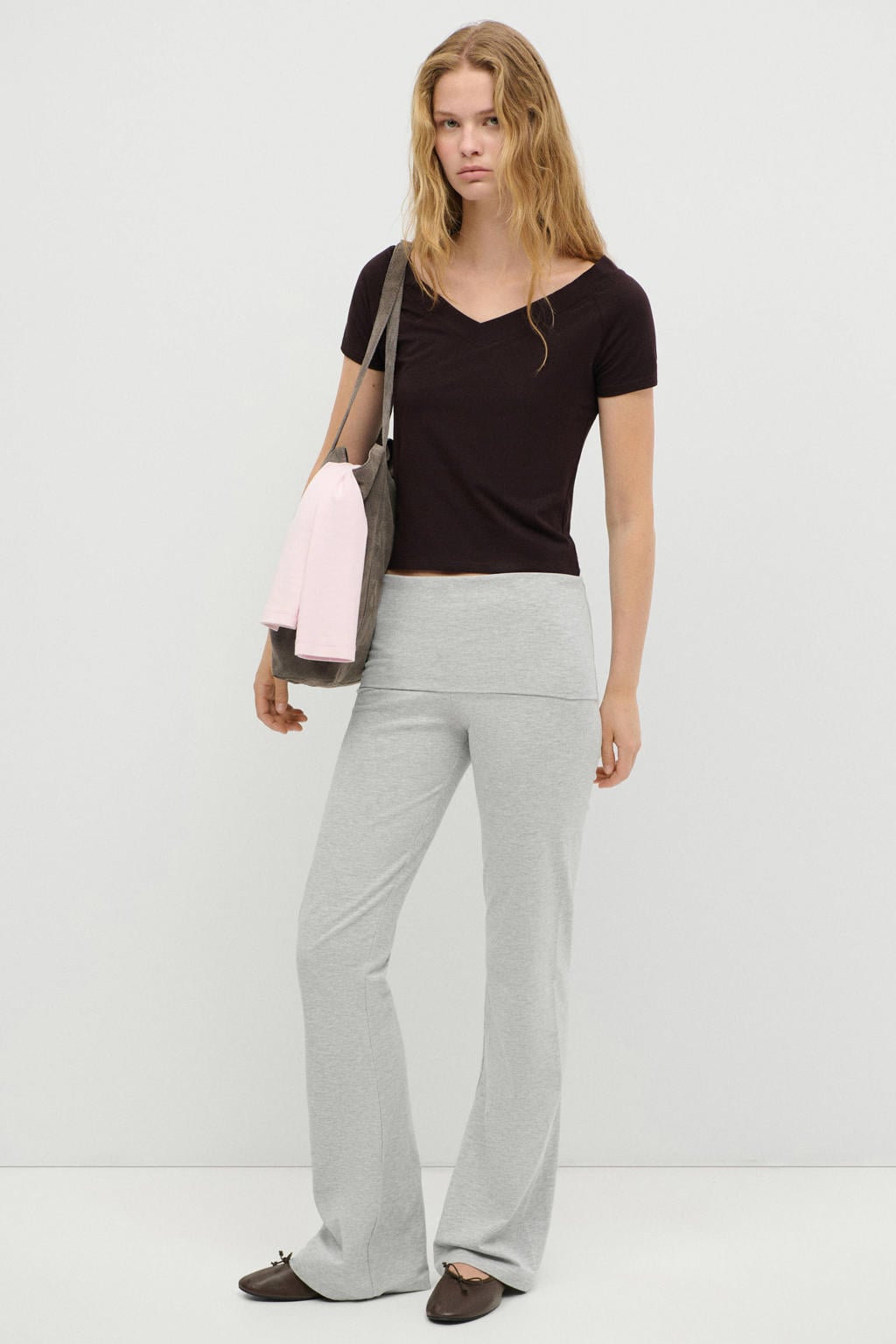 Grijze meisjes MANGO TEEN sweatpant van stretchkatoen met elastische tailleband en effen