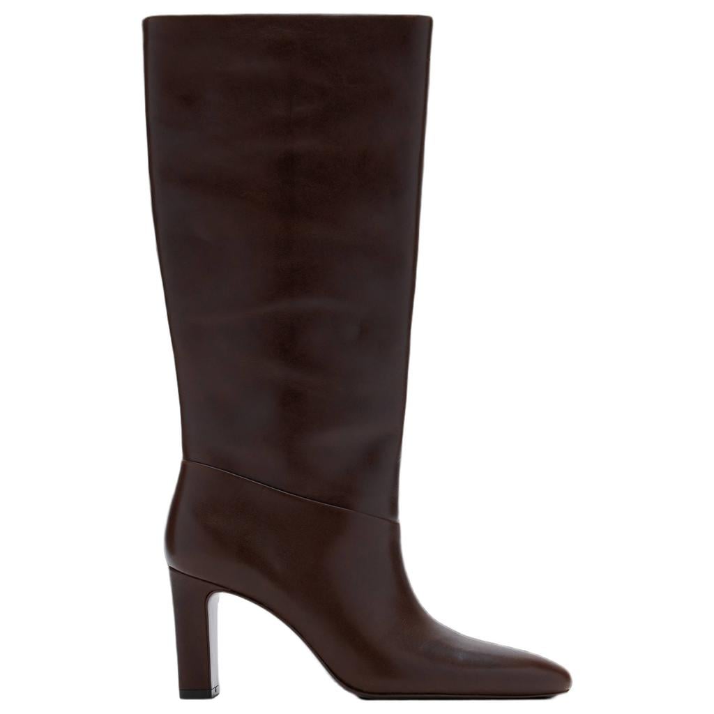 Zwarte dames Mango van leer