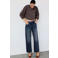 Mango geruite top met strass-steentjes - bruin