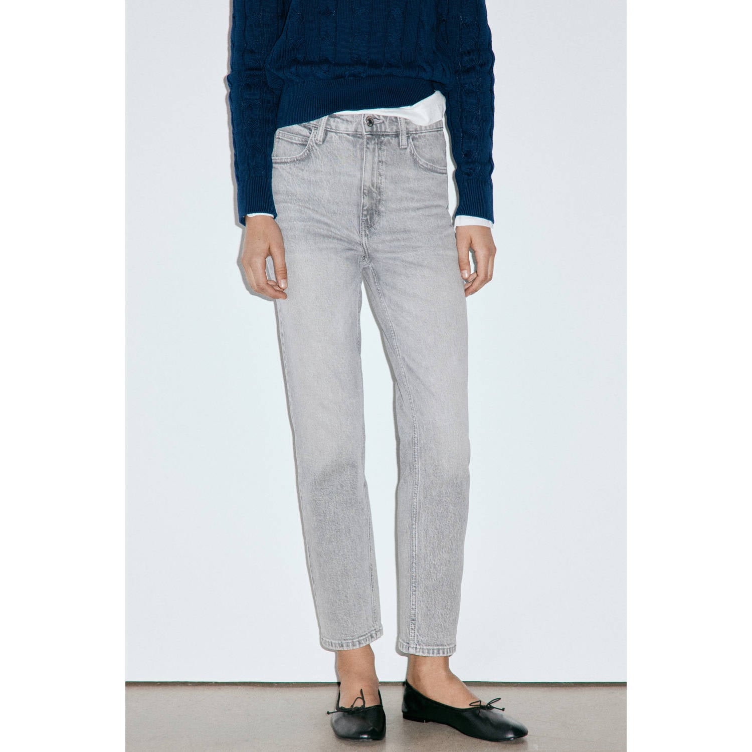 Mango mom jeans grijs denim