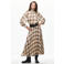 Mango geruite blouse - bruin/ecru