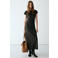 Mango geruite midi jurk - groen