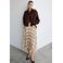 Mango geruite midi rok - beige/bruin