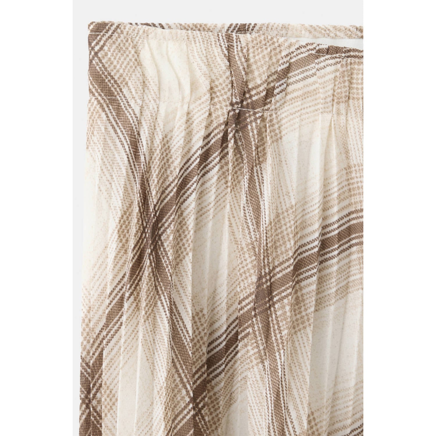 Mango geruite midi rok beige bruin