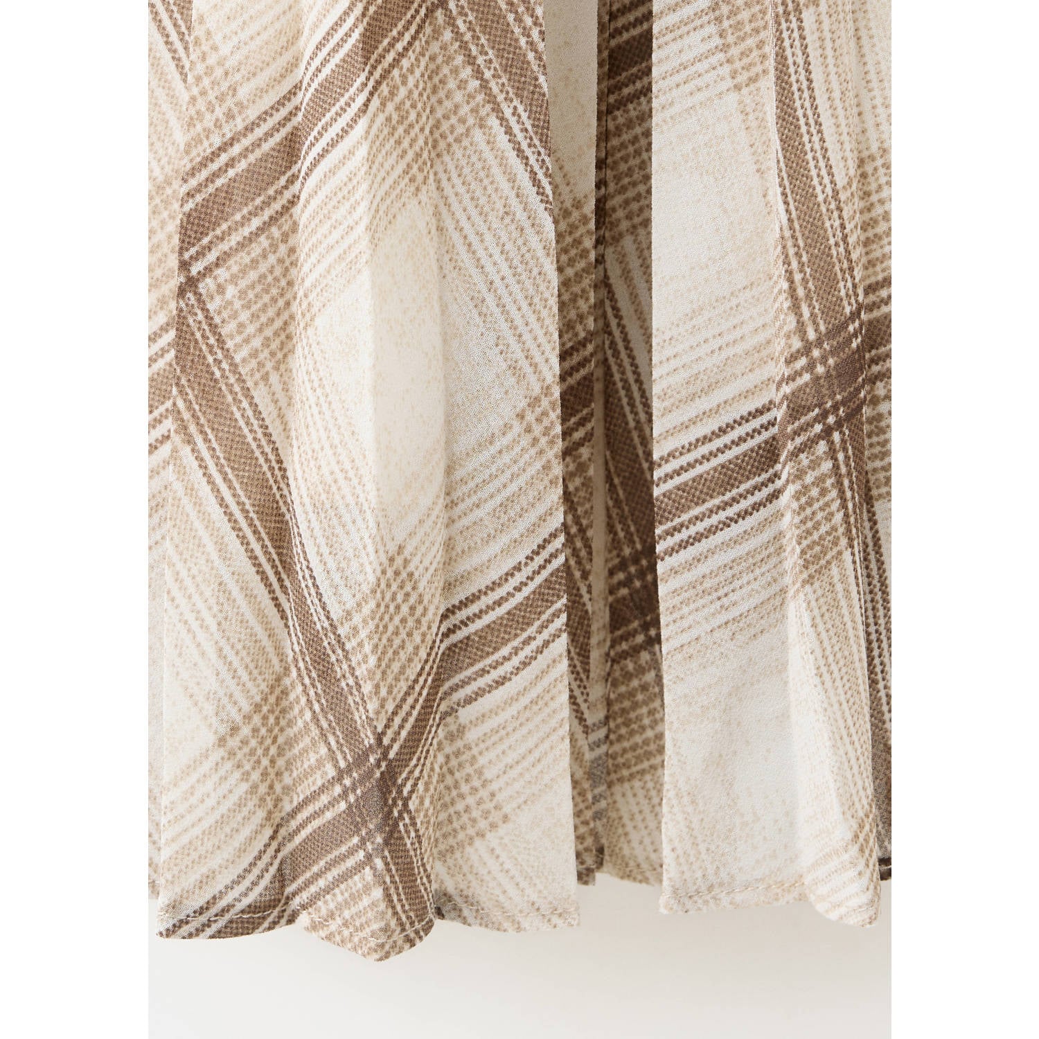 Mango geruite midi rok beige bruin