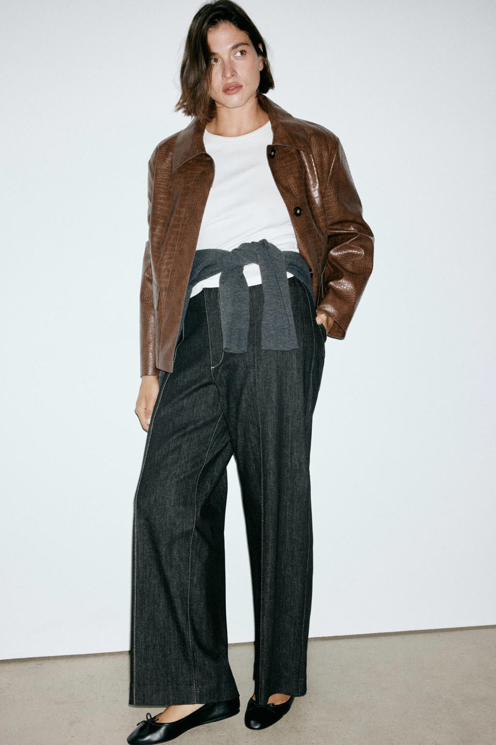 Mango wide leg jeans - donkerblauw