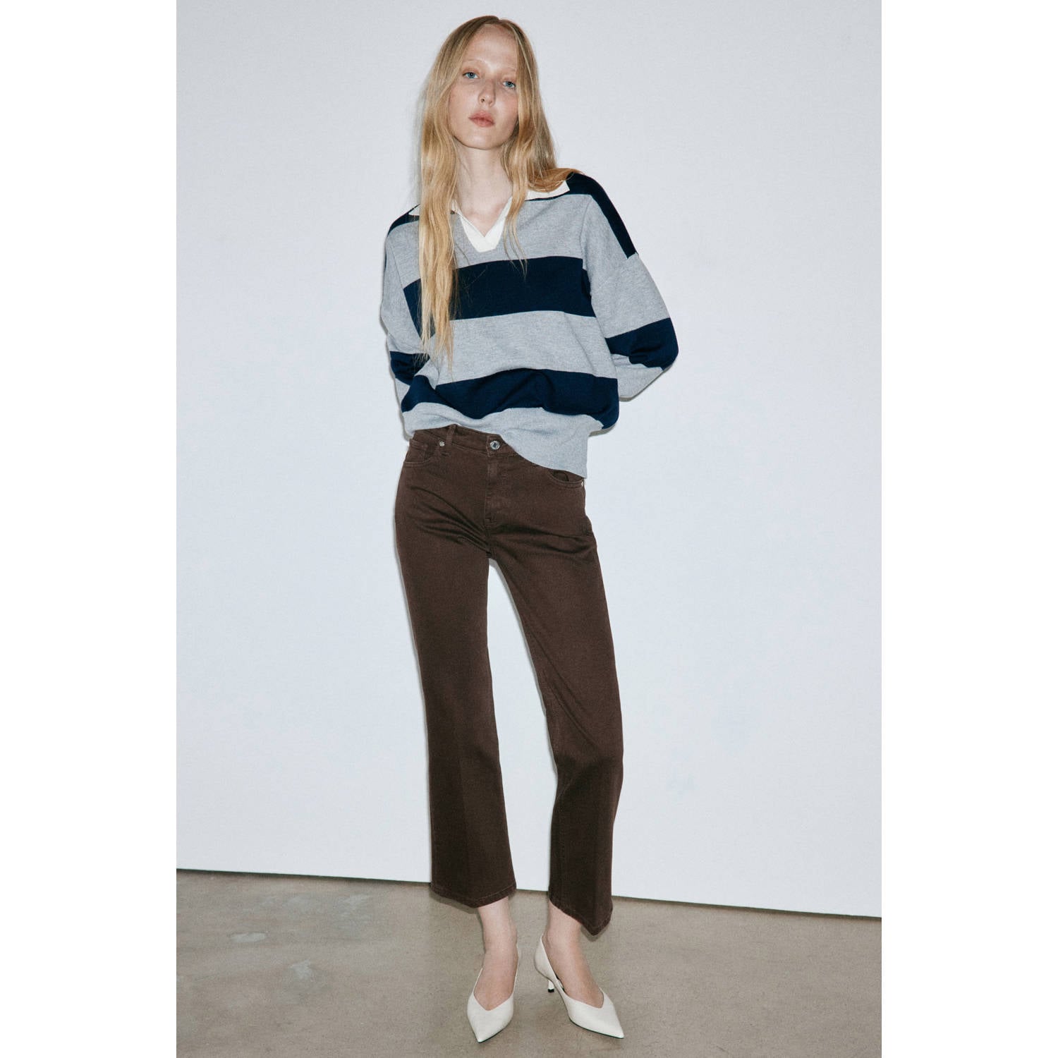 Mango flared jeans bruin