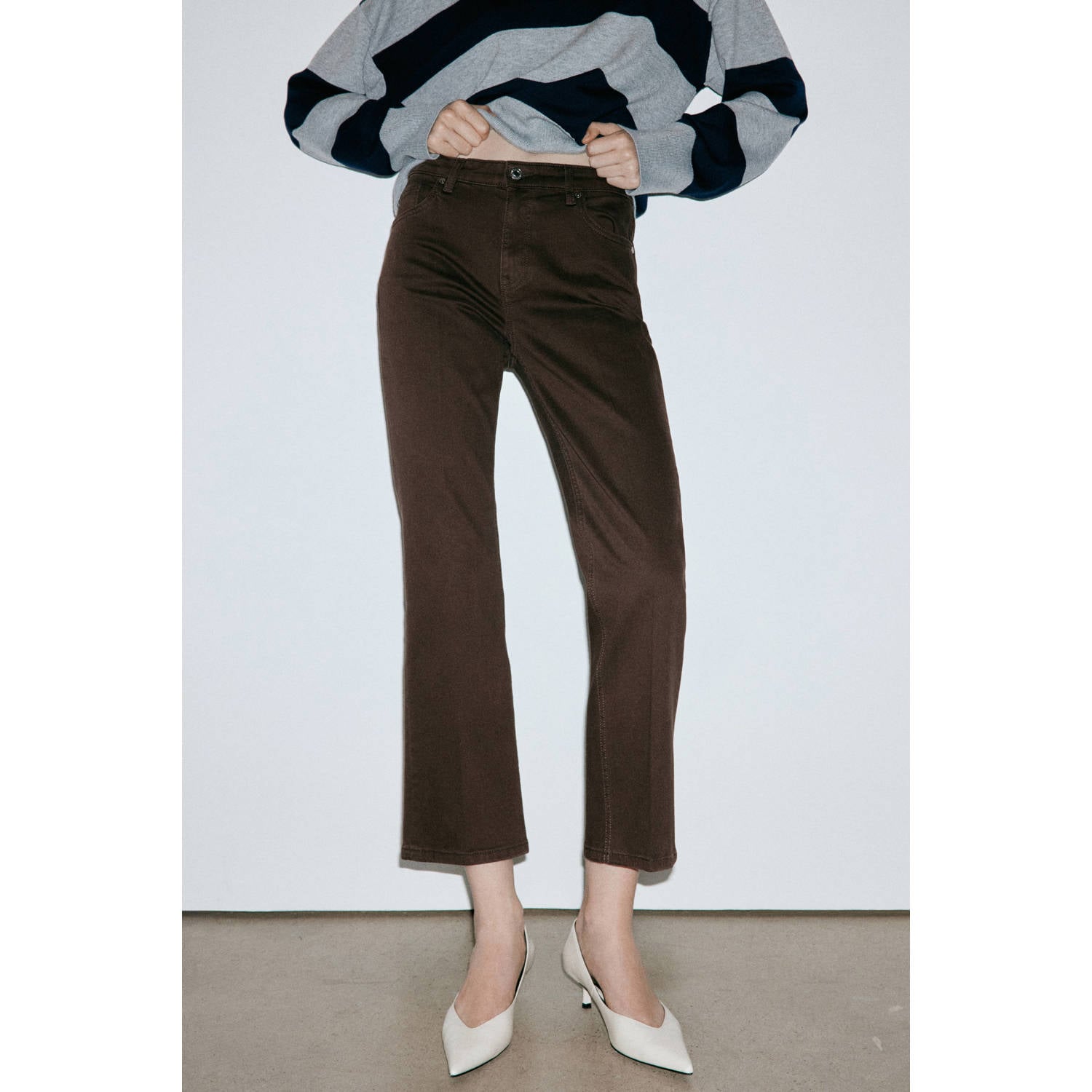 Mango flared jeans bruin