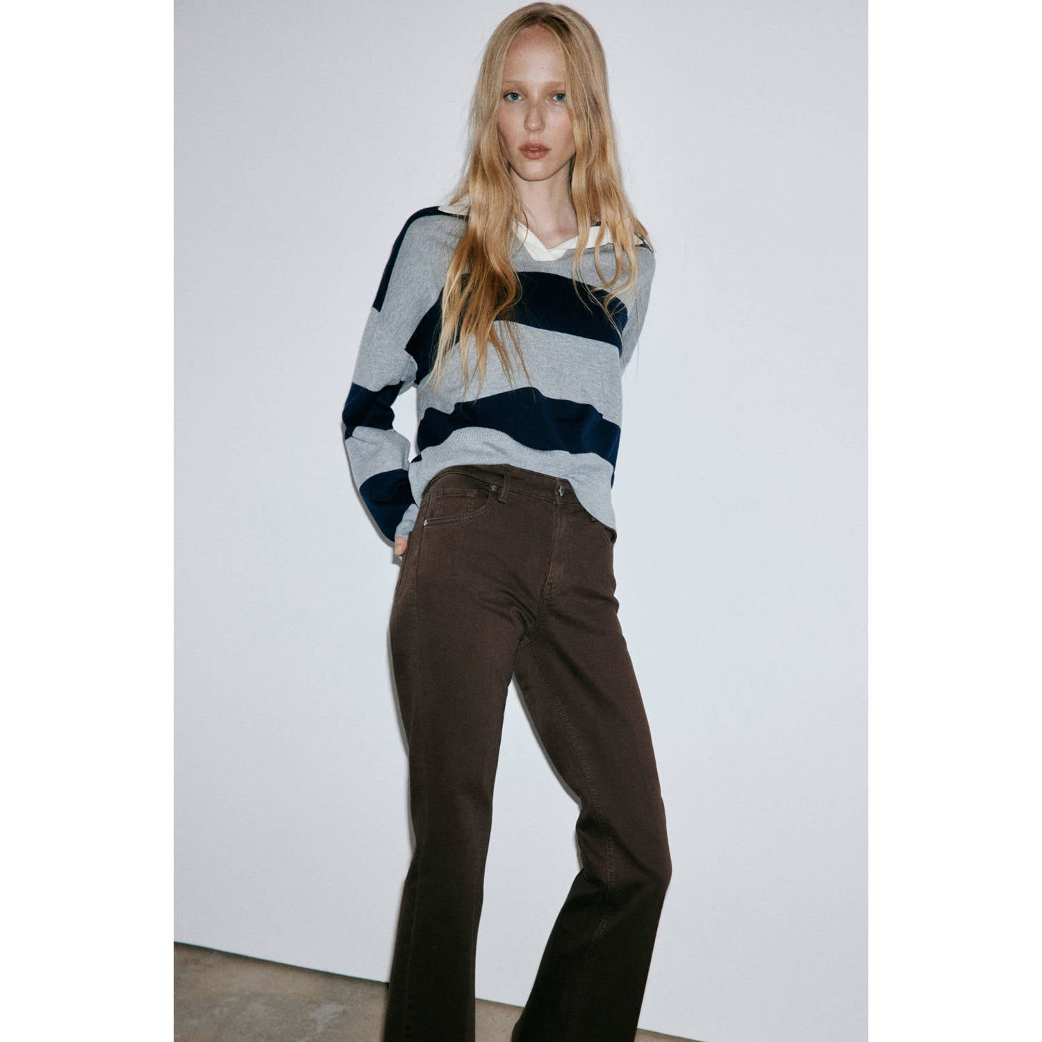 Mango flared jeans bruin