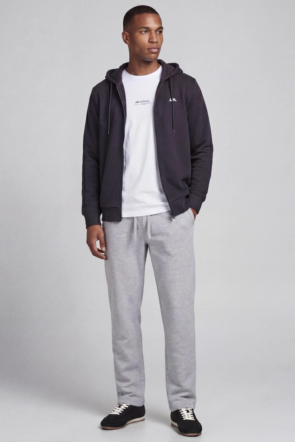 JJ REBEL loose fit joggingbroek - lichtgrijs