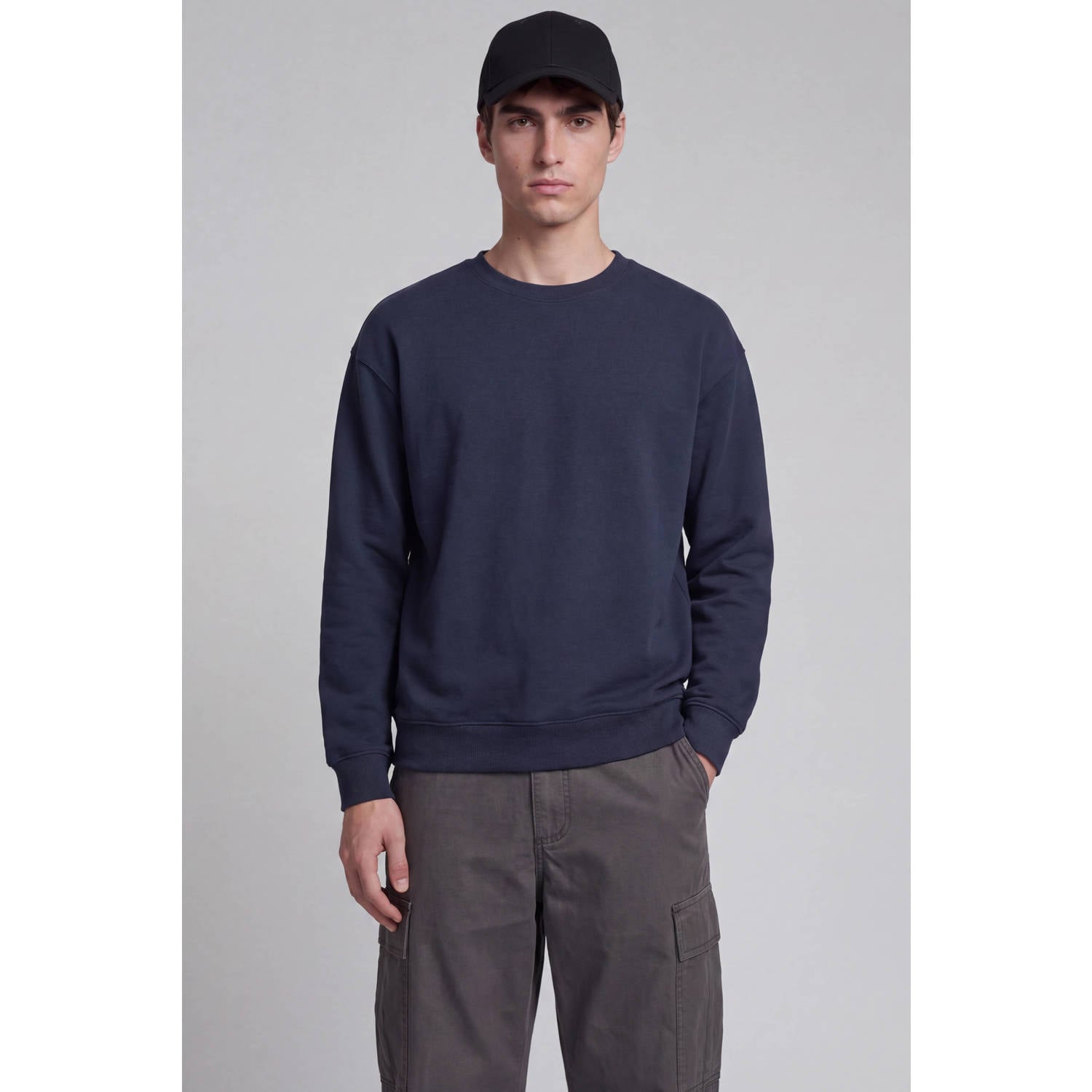 JJ REBEL relaxed fit sweater donkerblauw
