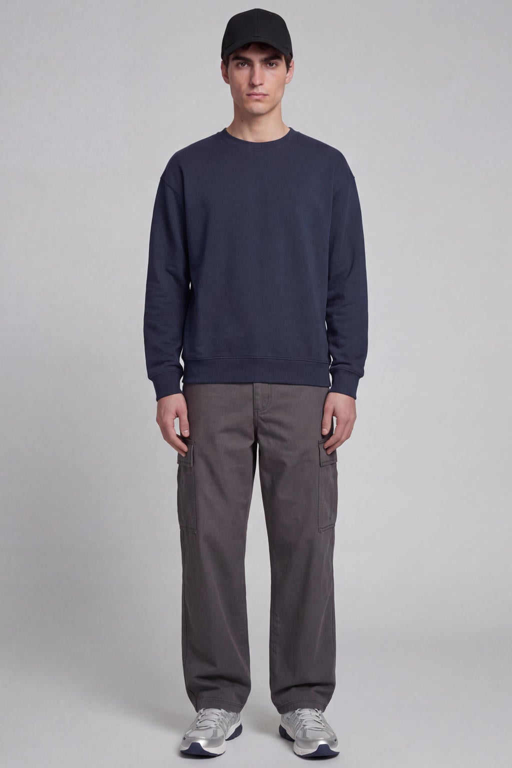 JJ REBEL relaxed fit sweater - donkerblauw