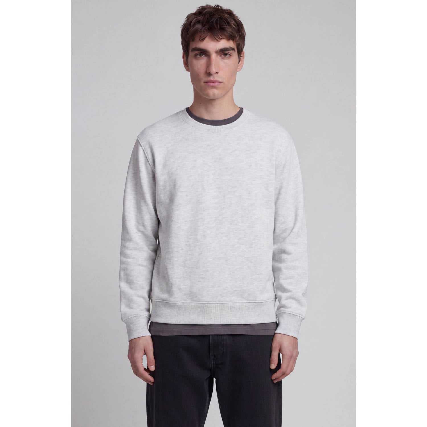 JJ REBEL relaxed fit trui lichtgrijs