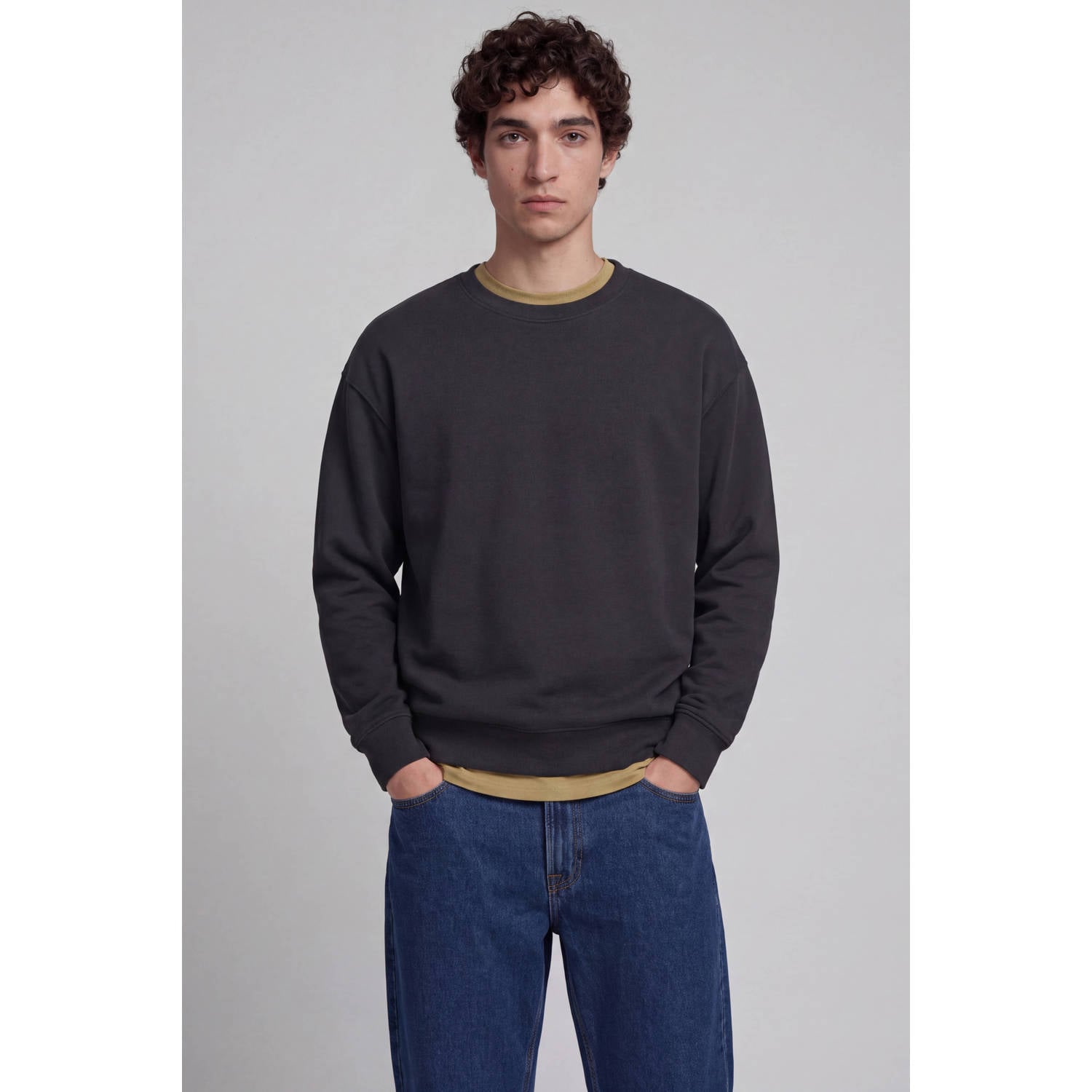 JJ REBEL relaxed fit sweater zwart