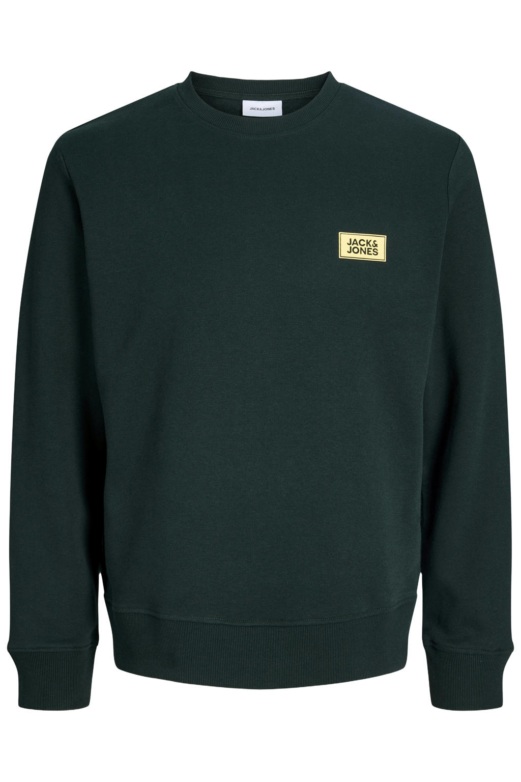 JACK & JONES PLUS SIZE regular fit trui met logo - donkergroen