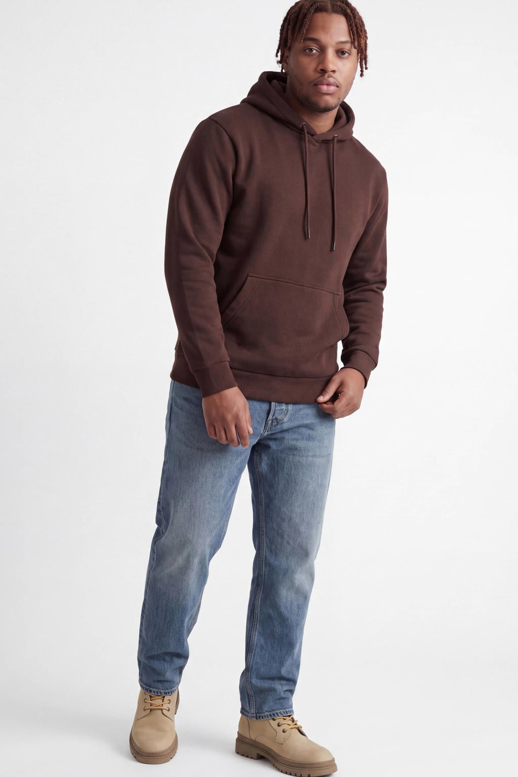 JACK & JONES PLUS SIZE regular fit hoodie - bitter chocolate