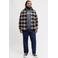 JACK & JONES PLUS SIZE regular fit geruit overshirt - donkerblauw