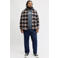 JACK & JONES PLUS SIZE regular fit geruit overshirt - donkerblauw