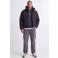 JACK & JONES PLUS SIZE gebreide gewatteerde winterjas - zwart