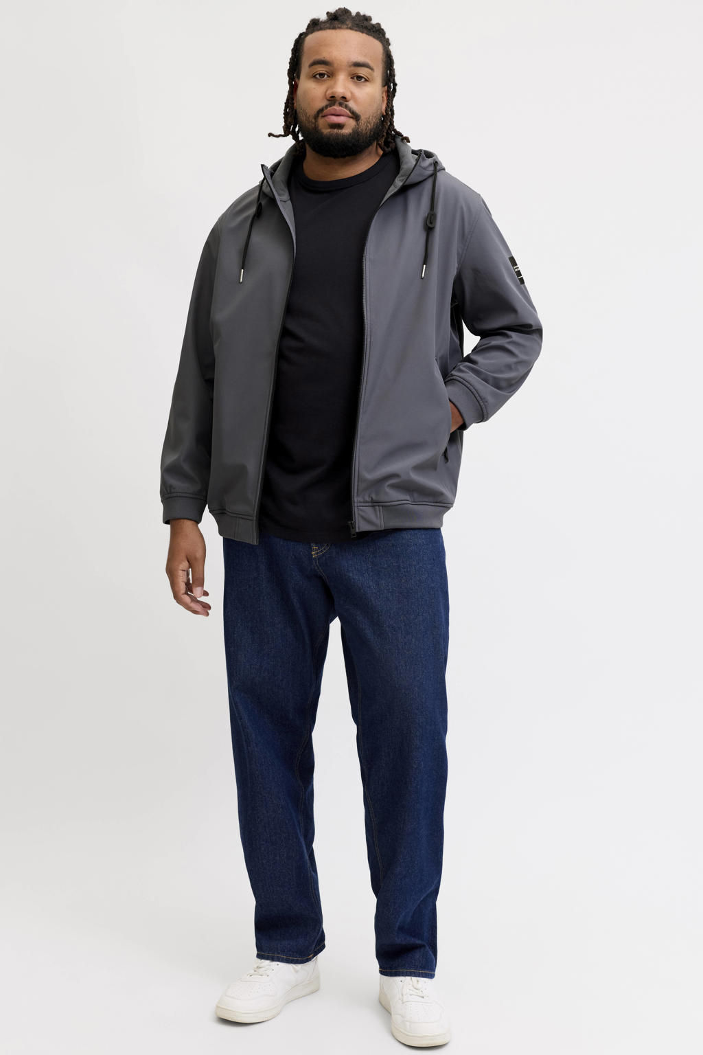 JACK & JONES PLUS SIZE softshell jas - grijs