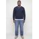 JACK & JONES PLUS SIZE katoenen regular fit gebreide trui - donkerblauw