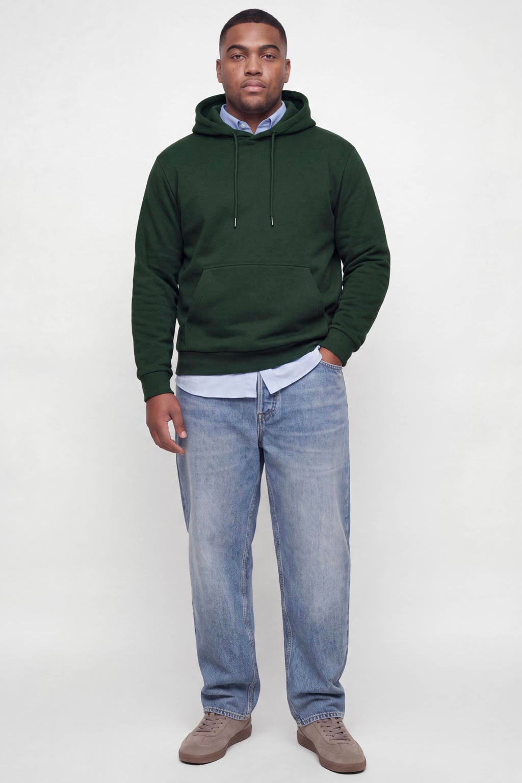 JACK & JONES PLUS SIZE regular fit hoodie - scarab