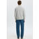 Selected katoenen regular fit gebreide trui - lichtgrijs