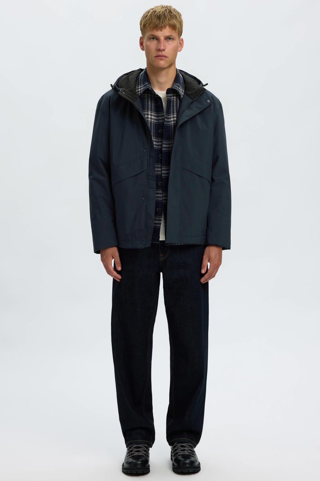 Selected parka - donkerblauw